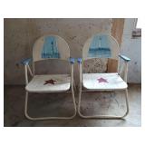 2- Metal folding chairs