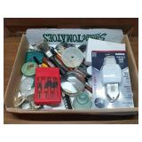 Door lock, magnifying lens, tools, pens