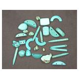 Turquoise beads, jewelry pieces. pre drilled
