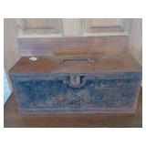 Metal toolbox with contents