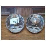 Cut glass candle stick holders 3'