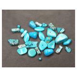Turquoise beads, pre drilled