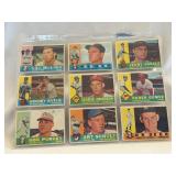 (9) 1960 Topps Baseball Cards