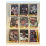 (9) 1983 Don Russ Baseball Stars Cards