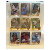 (9) 1983 Don Russ Baseball Stars Cards