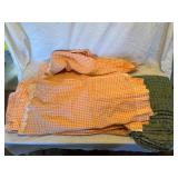 Curtain Panels , Green Blanket