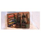 Two small Machinist vises and assorted vintage