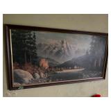 Large framed Mountain Scene Picture
