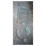 Clear glass tray and fire king lid