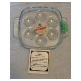 Vintage Pyrex 6-hole escargot or snail dish.