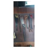 7 assorted hand saws