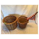 2- Woven Trash Can Baskets 12'x10.5'