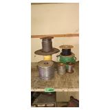 Spools of soldering wire and  electrical wire