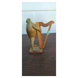 Taxidermy frog playing harp 7' tall