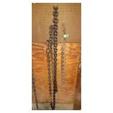 Two log chains , one has no hooks the other has 1