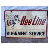 Vintage Bee Line Alignment Service Ad Sign