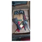 Filter wrench, paint brushes, hose clamps