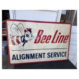 Vintage Bee Line Alignment Service Ad Sign