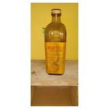 Vintage glass bottle 16oz, of marvelo wax finish