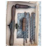 Vintage Wood Handle 13.5', large spiral Nails 10'