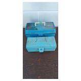 Pair of plastic tackle boxes
