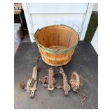 4- Vintage Animal Traps with Fruit Basket