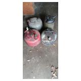 4 Vintage metal gas cans