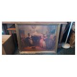 Vintage L Jambor lithograph frame is damaged