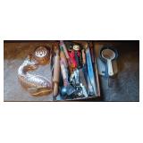 Cake pans, knives, cutting boards, misc.