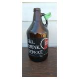 Two deep brewing company 1 gallon amber glass jug