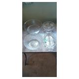 Pyrex clear bowl, basket pattern glass bowl, star