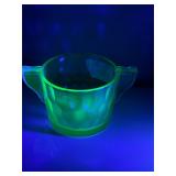 Vintage Uranium Glass Sugar with Hex optic pattern