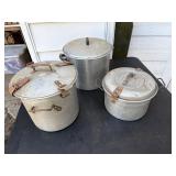 3- Vintage Aluminum Pressure Canners