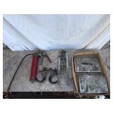 Mole Trap, pair of Tow Hooks , Grease Gun