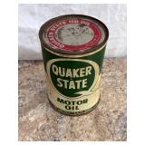 Vintage Quaker State Motor Oil Metal qt Can