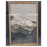 Framed 3D Textured Mountain Wall Art