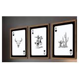 Western Cowboy Wall Art Print Playing Cards