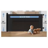 Retractable Mesh Baby Gate w/ Anti-Crawling Hook