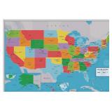 Laminated United States Scholar Map Poster