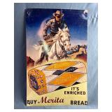 Merita Bread Metal Advertising Sign 'Lone Ranger'