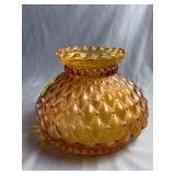 Amber glass lamp shade diamond pattern