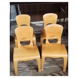 (4) Wooden Childrens Chairs