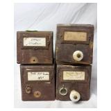 (4) Vintage Metal & Wood Parts Drawers 3.75' wide