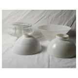 (4) White Glass Lamp Shades