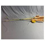 8 - wood handheld fishing poles