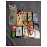 Fishing lure assortment, hyperglide, arkie, lindy,