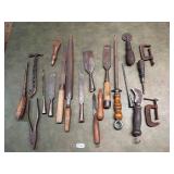 Tool Assortment ,chisels, pliers, Files