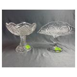 2 - Glass pedestal dishes