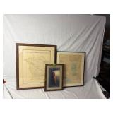 (2) Framed Landowners Maps 16'x19', 18'x21.75'