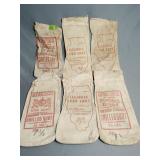 6 Vintage lead shot canvas bags, Lawrence,division